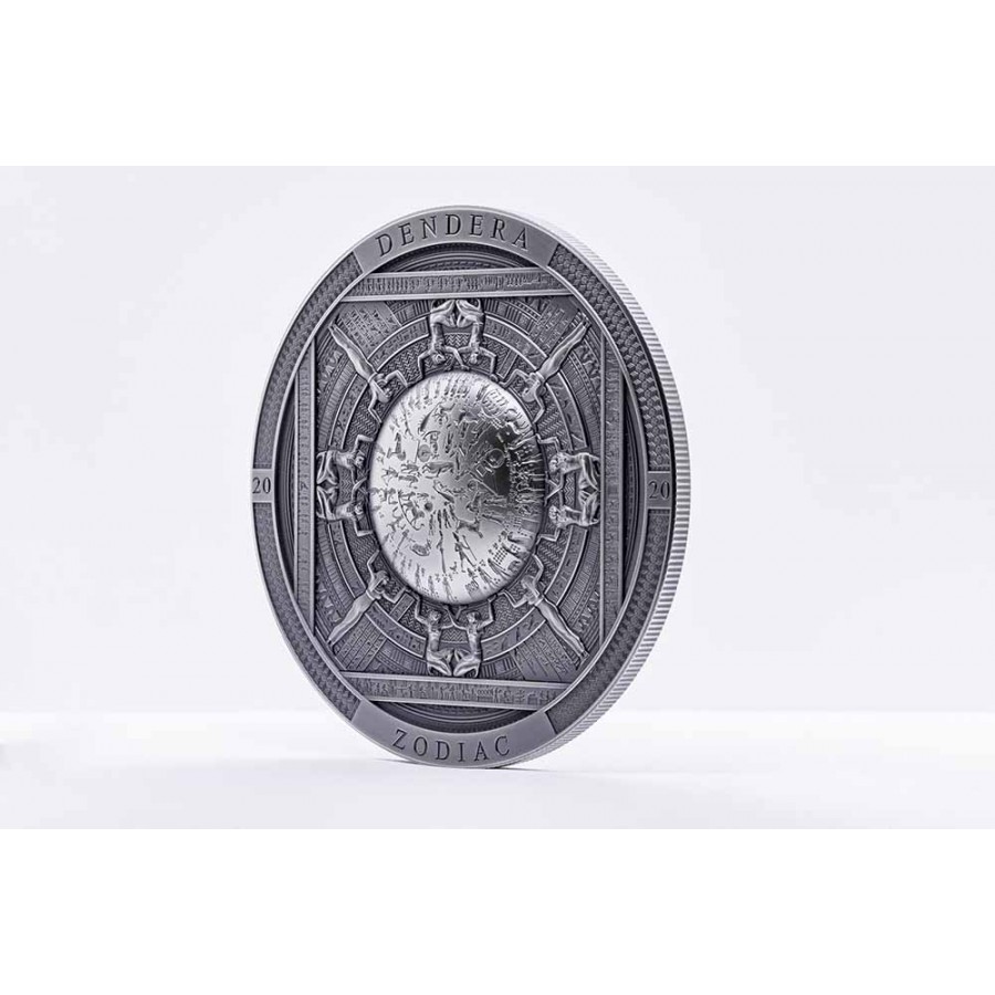 Cook Islands DENDERA ZODIAC EGYPT series ARCHEOLOGY and SYMBOLISM $20 Silver Coin Antique finish 2020 Ultra High Relief Smartminting 3 oz